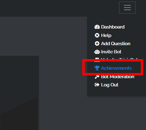 Achievements Menu Item
