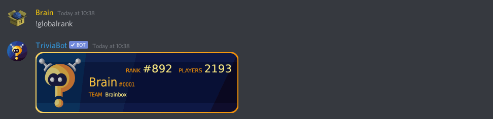 Example Global Rank Card