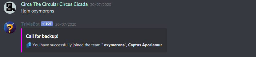 Joining a team