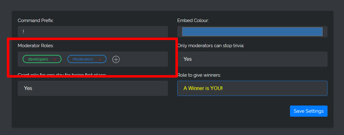 Configuring moderators